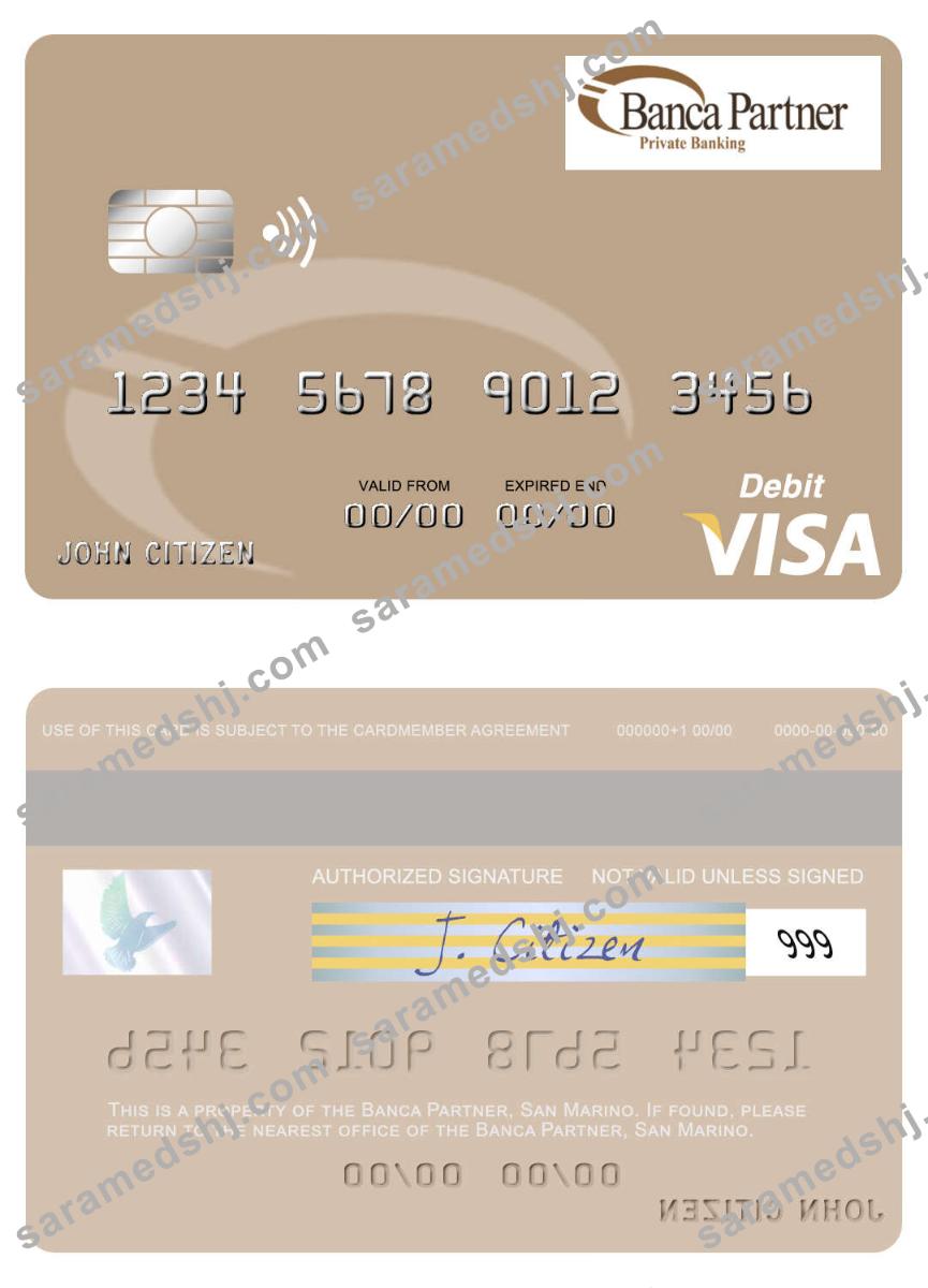 San Marino Banca Partner visa debit card